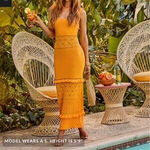 Sunny Ray Ribbed Knit Crochet Maxi Dress | Vici